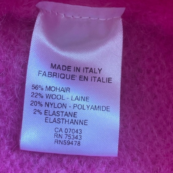 Bianco & Blu Kid Mohair Knit Pink Sweater NWT Made in Italy - Picture 7 of 10